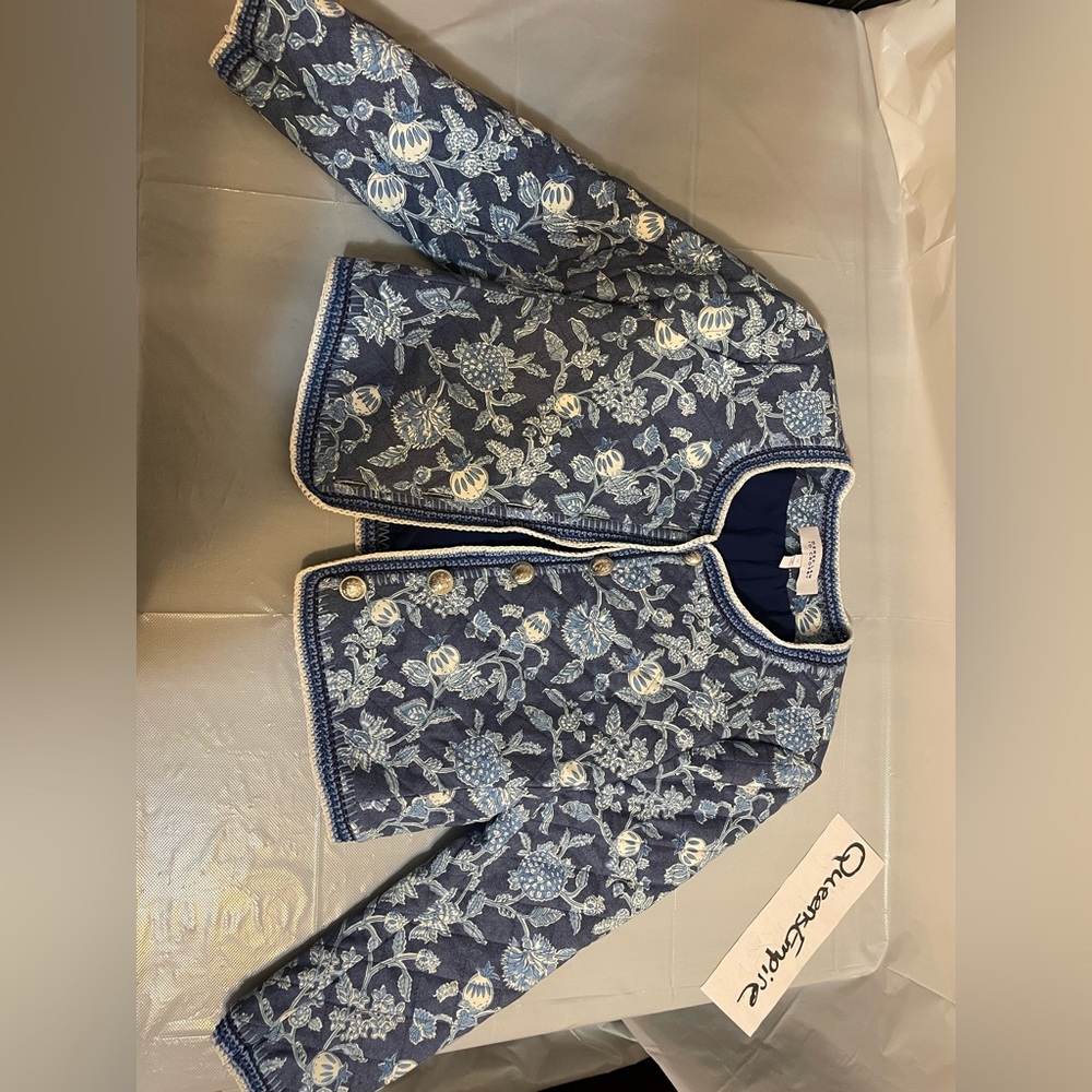 Womens Derek Lam 10 Crosby - Floral Print Quilted Jacket SIZE 12 - EUC